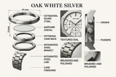 Technical specifications - OAK WHITE SILVER chronograph