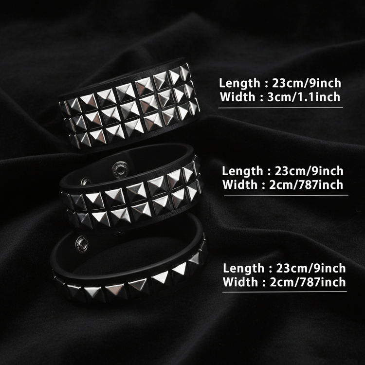 Three bracelet types on black velvet