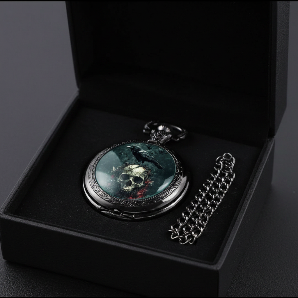 Unboxing dark raven skull watch