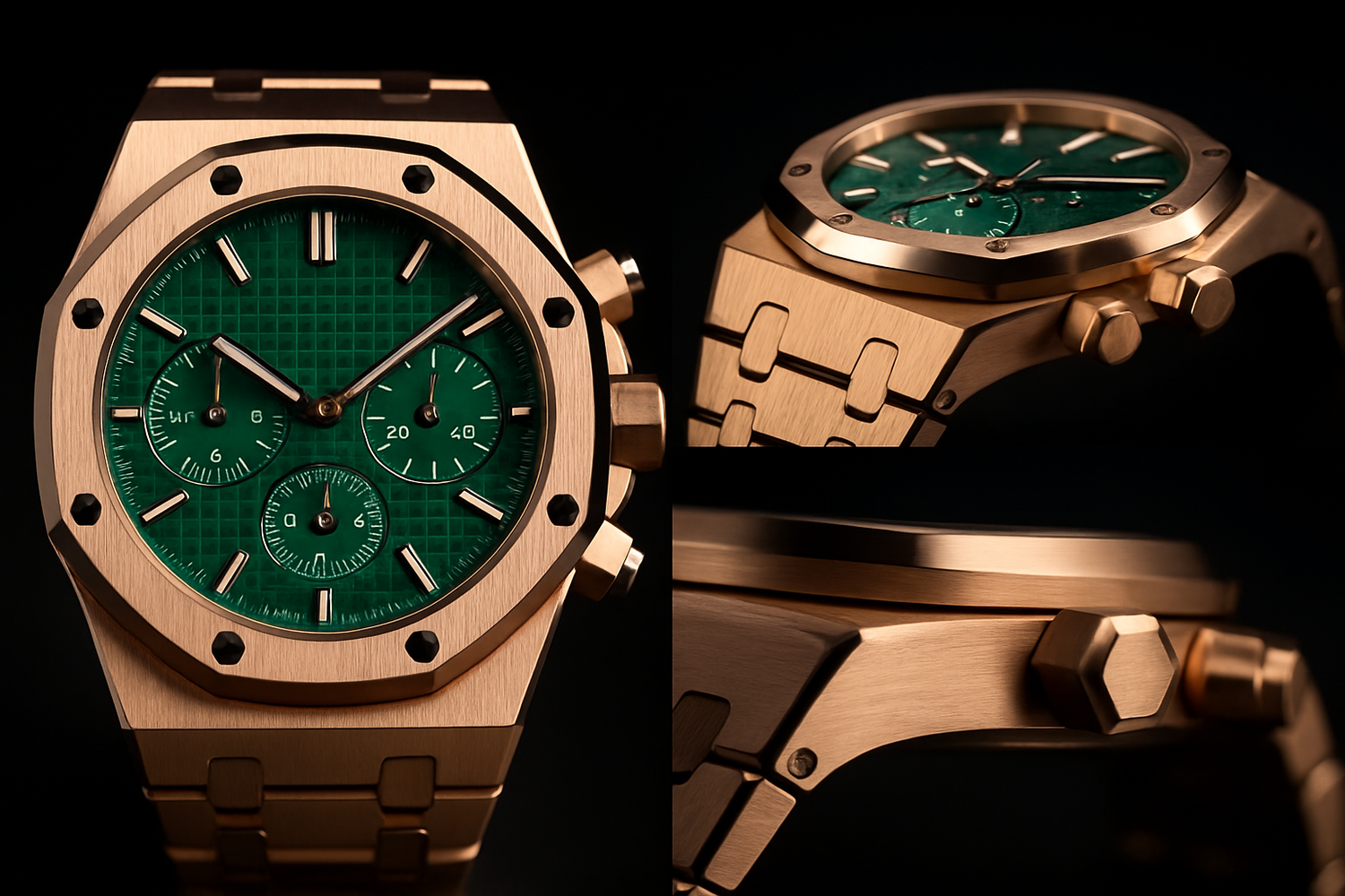 Unbranded luxury rose gold watch presentation