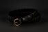 Vintage braided black cowhide belt with improved contrast