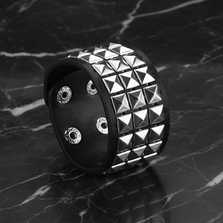 Wide bracelet on black marble